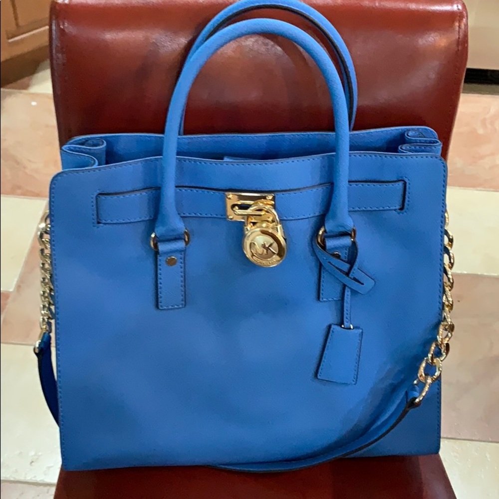 Michael Kors Large Hamilton Bag in Blue